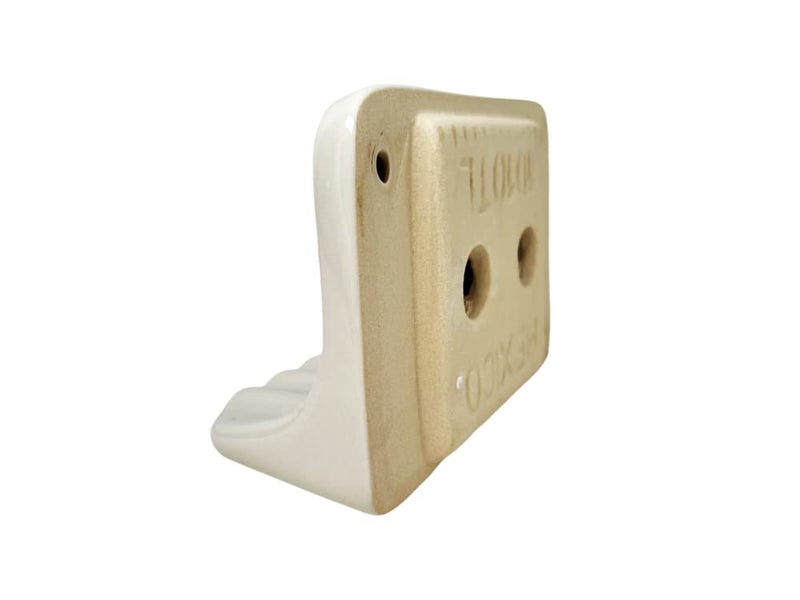 Tenedos Bone Almond Ceramic Soap Dish Holder for Bathroom Wall, Glazed Finish, Easy Tile Adhesion Install, Not for Flat Surface, Durable & Elegant - Image 5